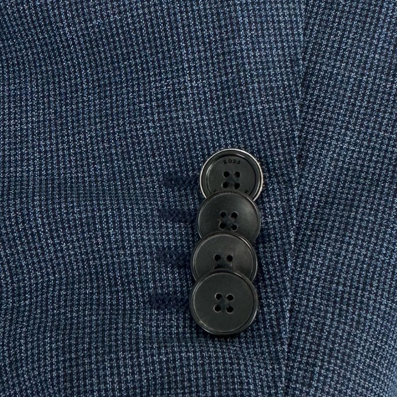 Hugo Boss Men’s US 40 regular fit suit jacket in checked Stretch Fabric Blue - Picture 5 of 12